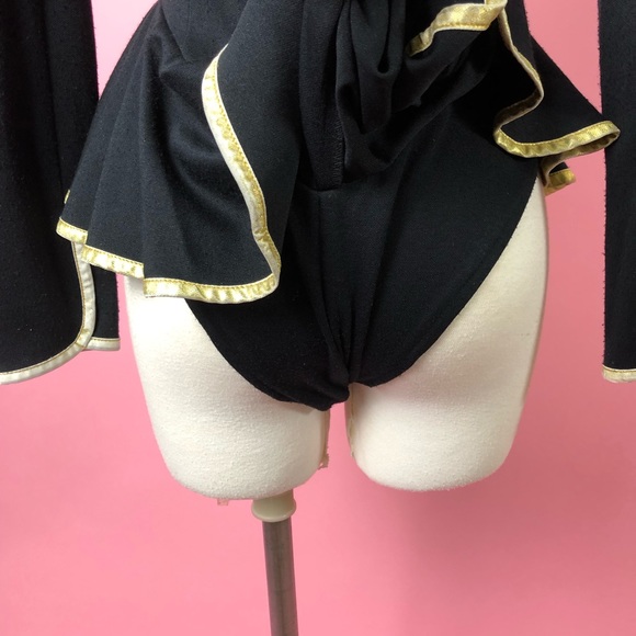 Vintage one of a kind blackwhite tuxedo stage costume bodysuit S - Picture 3 of 7